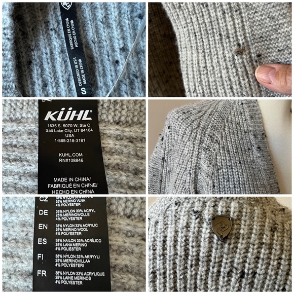 KUHL IDA CARDIGAN SWEATER POCKET OPEN FRONT GRAY SPECKLED KNIT BLEND SOFT COZY S - Picture 12 of 12